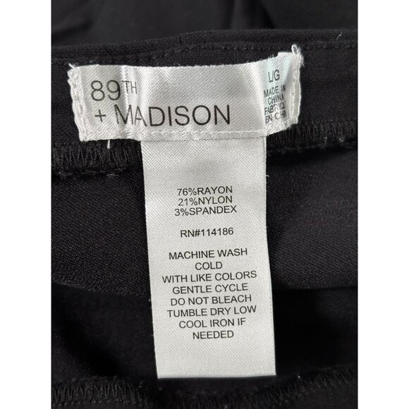 89TH + Madison Black Rayon Blend Knee-Length Skirt Size L/G - Picture 6 of 6